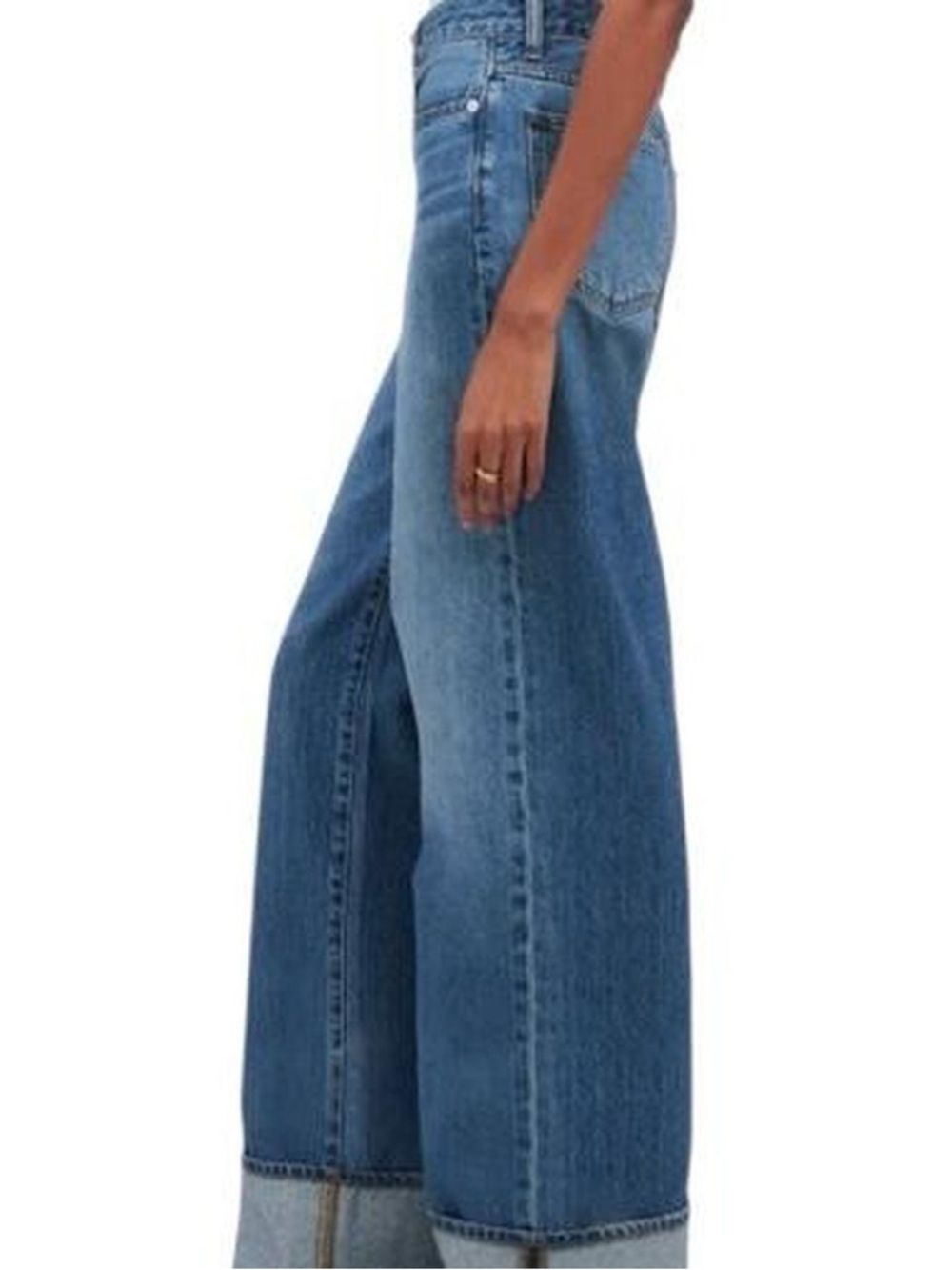 Madewell SuperWide-Leg High-Rise Jeans in Medium Indigo Blue Wash 26